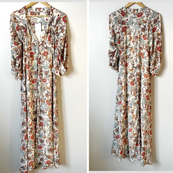 NWT Free People Earth Folk Tea Combo Maxi Dress S - Picture 4 of 14